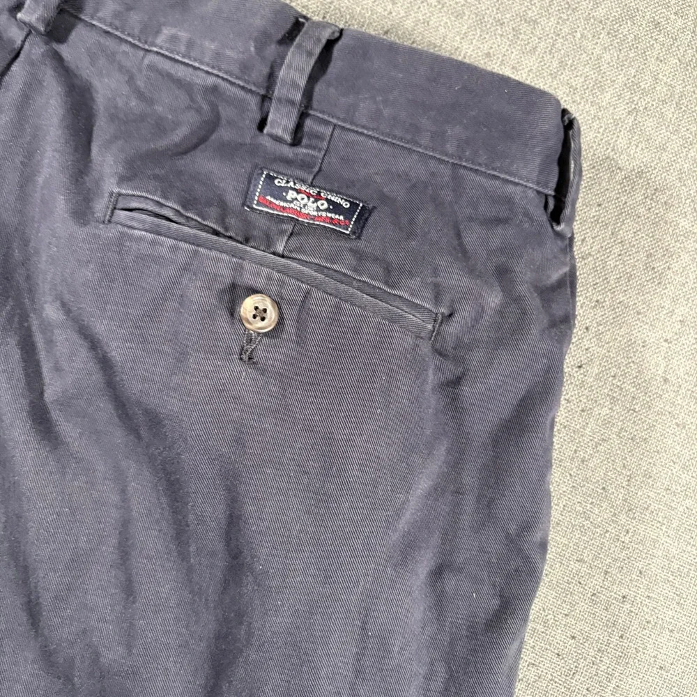 Vintage Polo Ralph Lauren Classic Chino‎ Mens 36x32 Blue Flat Front Cotton Pants